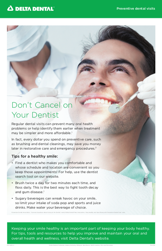 Don't Cancel on Your Dentist Poster