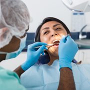 Woman receiving dental care