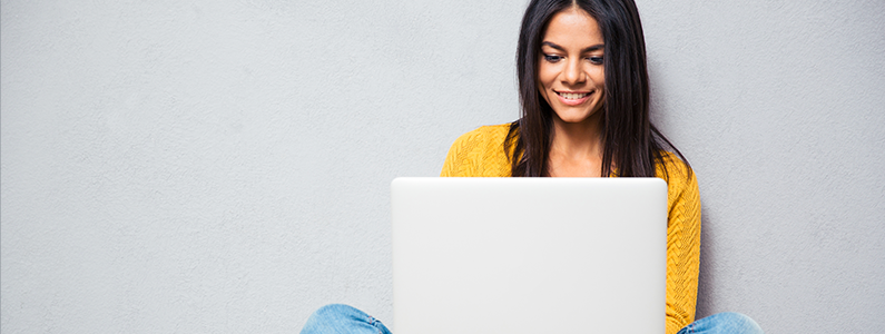 woman using laptop