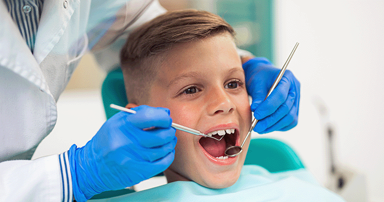 Boy at dentist