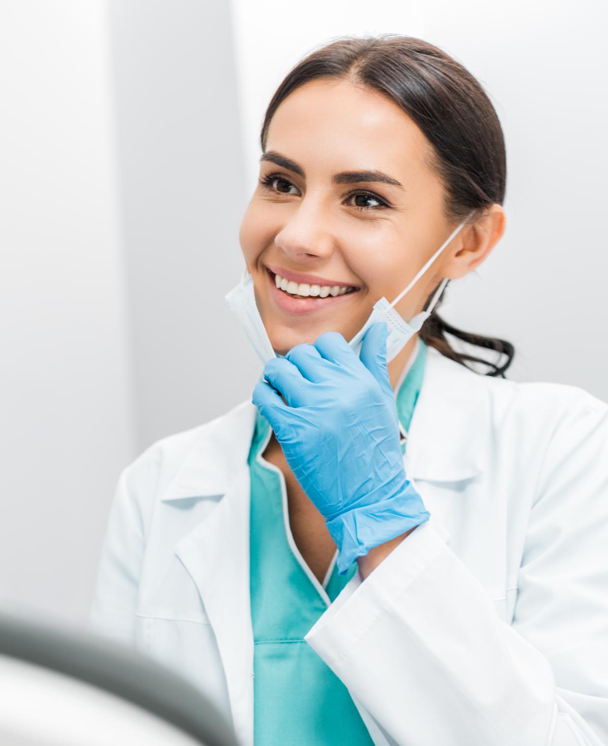 Female dentist smiling